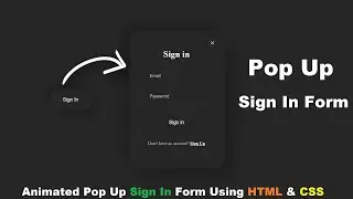 How To Create Pop Up Sign in Form Using HTML and CSS || 