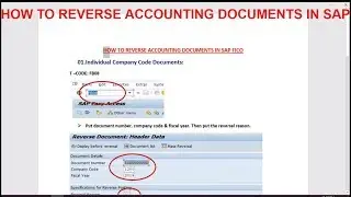 HOW TO REVERSE ACCOUNTING DOCUMENTS IN SAP FICO