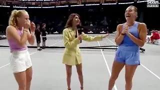 Aryna Sabalenka & Mirra Andreeva Laughing in post match interview - World Tennis League 2024