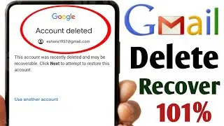 gmail delete ho gaya wapas kaise laye || how to recover deleted email id || gmail delete wapis kasie