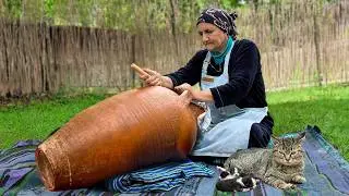 How to Make Homemade Butter from Milk by Ancient Village Recipe? Harsh Life in a Mountain Village