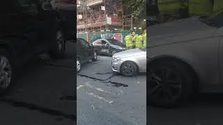 Cars crash in Canning Town East London - Fire men at the scene #automobile #crash