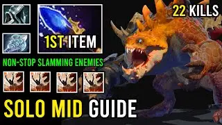 How to Play Mid Primal Beast in Meta 7.37 with First Item Scepter Non-stop Slamming Everyone Dota 2