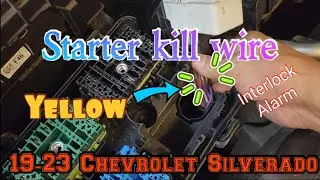 2019-2024 Chevrolet Silverado starter disable wire location under the hood for alarm or interlock