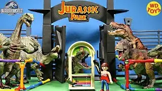 New Jurassic Park Dinosaur Zoo 11 Knockoff Dinosaur Toy Goobi Construction Set Unboxing T-Rex Vs