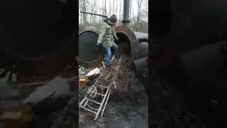 Выгрузка 1.5 куба установки по переработке кабеля и видео...