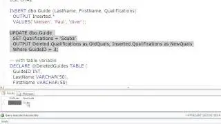SQL Server Using the Output Clause