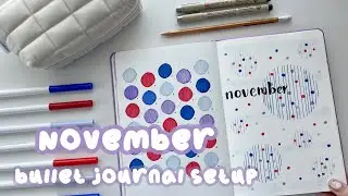 November 2024 Bullet Journal Setup ✿ Plan With Me ✿ Easy and Fun Blue& Red Dot Theme✿ Bujo With Me