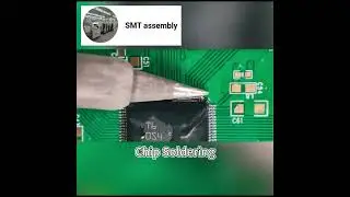 Technique of soldering 100-lead  TQFP IC with soldering iron.