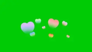 Animated pop up of colourful love hearts | No Copyright Green Screen effect 4K