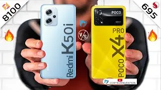 Redmi K50i vs POCO X4 Pro 5G  AnTuTu Benchmark | Display | Camera | Body | FullComparison