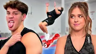 Noah Beck Tries HOVERBOARD GYMNASTICS w/ Kelianne Stankus and BACKFLIPS?! | AwesomenessTV