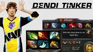 Dota 2 Stream: Na`Vi Dendi playing TINKER / Денди играет на тинкере 7100 MMR. 02.10.16