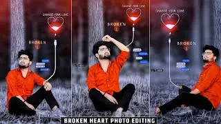 Broken heart photo editing 💔 | Broken heart photo editing picsart | Sad photo editing kaise kare