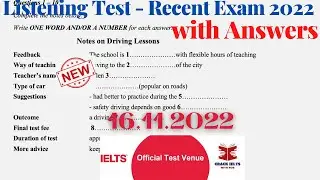 IELTS Listening Actual Test 2022 with Answers | 16.11.2022