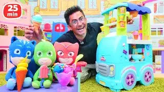 Çocuk videoları. Nail baba Pijamaskeliler oyuncaklar için Play Doh renkli dondurma yapıyor