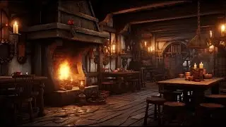 Medieval Fireside Music and Ambience | Medieval Tavern Ambience for Sleep🌛, Relaxation, Study 😌🔥