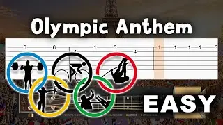 Olympic (Paris 2024) Anthem - EASY Guitar tutorial (TAB)