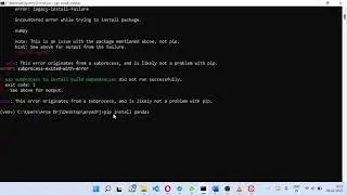 Pandas Error | subprocess-exited-with-error | No matching distribution found for pandas | Aryadrj