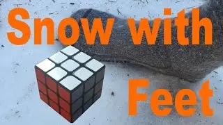 Solving a Rubik's Cube with my Feet in the Snow!