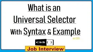 12. What is an Universal Selector With Syntax & Example in CSS?