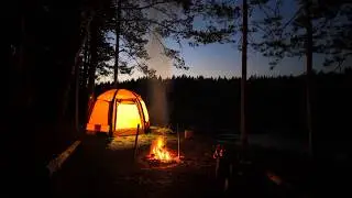 Surviving 24 Hours in an Inflatable Tent Lydarz: Moose Interrupt My Sleep! Catch & Cook!