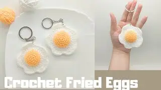 Crochet Fried Egg Keychain Video Tutorial | JQ Handmade