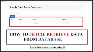 How to fetch data from database in PHP | Fetch records from database