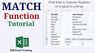 How to Use Match Function in Excel