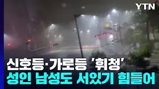 강풍에 흔들리고 뜯기고...비바람에 기자들도 '휘청' / YTN