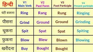 50 Irreegular Verbs in English | Verb Forms in English V1 V2 V3 V4 V5|Verb Forms in English V1 V2 V3