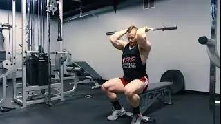 Seated EZ Bar Overhead Triceps Extension