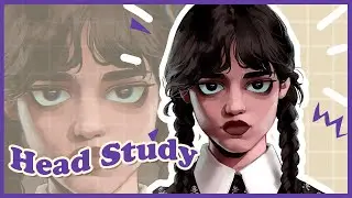 WEDNESDAY ADDAMS SPEEDPAINT ✦ STYLIZED HEAD STUDY!