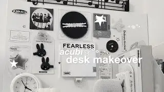 acubi desk makeover 🐈‍⬛💭 : pinterest inspired, unboxing, minimal