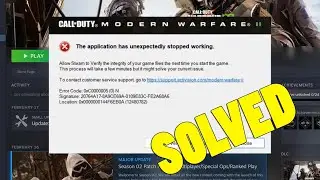 FIX: MW2 The Application Has Unexpectedly Stopped Working | MW2 ERROR CODE 0XC0000005