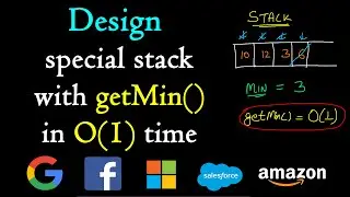 Design special stack with getmin in O(1) time