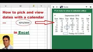 How to Add Date Picker and Calendar Drop Down in Excel