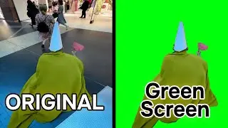 Tiny Green Mall Wizard Original vs Green Screen | green wizard mall