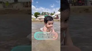 Kızların denizle tanışmask🥰🏖️ 