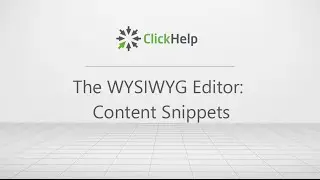 Using Content Snippets