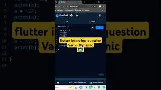 difference between Var 🆚 Dynamic. Flutter interview question ❓#shorts #flutter #coding