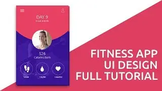 UI Design Tutorial || Fitness App || Photoshop