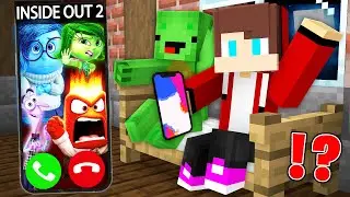 How INSIDE OUT 2 Called JJ and Mikey Family in Minecraft Maizen! Joy, Anger, Fear, Sadness