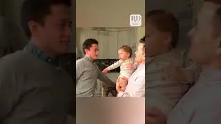 Baby gets confused by dad and his twin