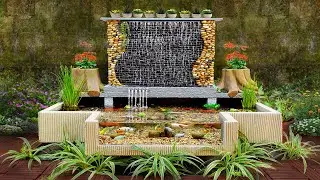 Surprise to Koi aquarium with slate waterfall for your house | DIY ideas