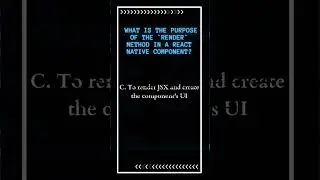 🖌️ Unveiling the Role of the Render Method in React Native Components