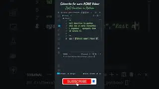 Zip Function in Python #shorts #short #ytshorts