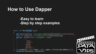 How to use Dapper in DotNet  [Dotnet 7] [C#]