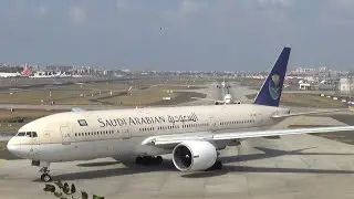 Saudia | Boeing 777-200 | Landing,Taxi,Take-off | Mumbai Airport