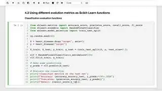 110 Evaluating A Model With Scikit learn Functions | Scikit-learn Creating Machine Learning Models